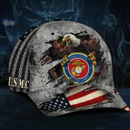 Marine Corps Eagle American Flag Vintage Hat Patriotic USMC Cap Unique US Marine Gifts