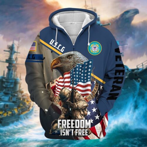 VETERAN UXVET32-CG Premium Microfleece Zip Hoodie