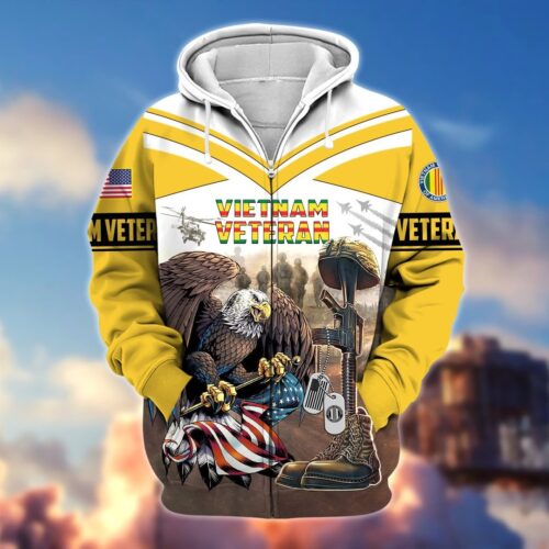 VETERAN UXVET28-VN Premium Microfleece Zip Hoodie