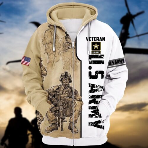 VETERAN UXVET22-AM Premium Microfleece Zip Hoodie