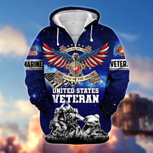 VETERAN UXVET24-MC Premium Microfleece Zip Hoodie