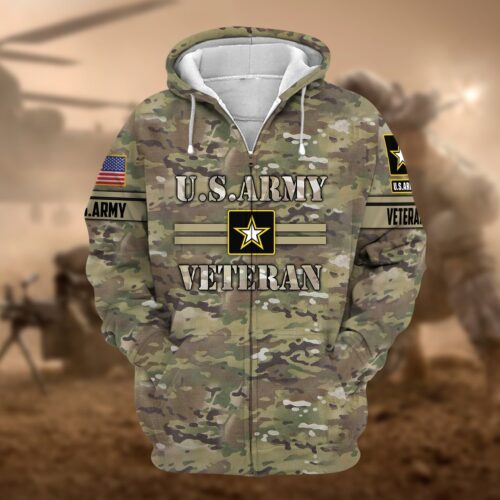 VETERAN UXVET21-AM Premium Microfleece Zip Hoodie