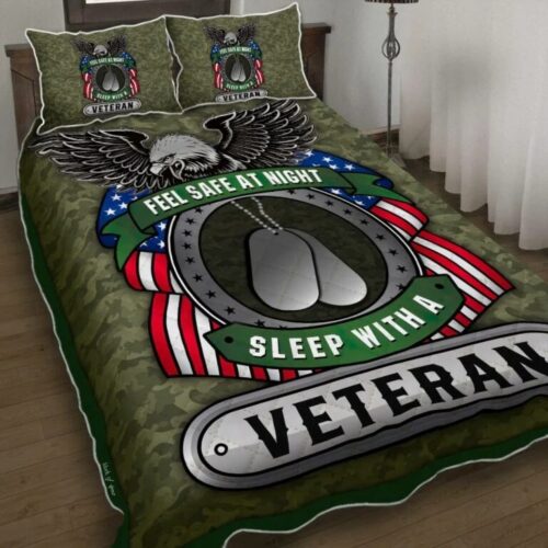 Feel Safe At Night, Sleep With A Veteran Quilt Blanket