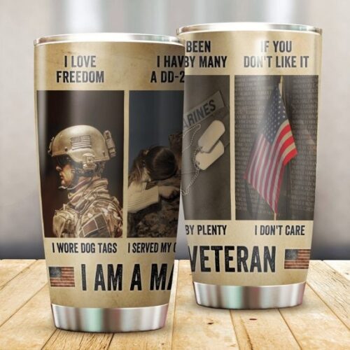 I Am A Marine Corps Veteran Tumbler