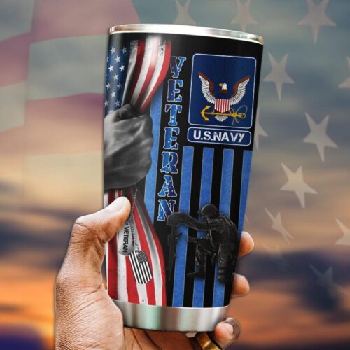 United States Navy Veteran Steel Tumbler