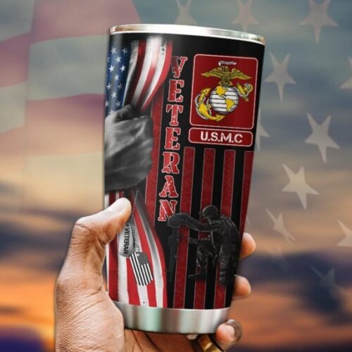 United States Marine Corps Veteran Steel Tumbler