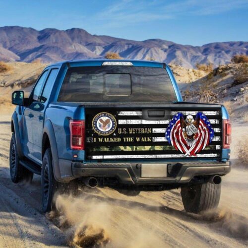 U.S Veteran I Walked The Walk Truck Tailgate Decal Sticker Wrap Car Accessories