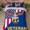 U.S. Navy Veteran Husband And Wife Quilt Bedding Set