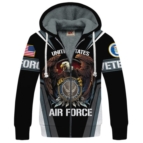 VETERAN UXVET23-AF Premium Heavy Fleece Zip Hoodie