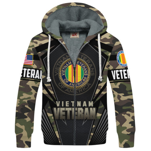 VETERAN UXVET27-VN Premium Heavy Fleece Zip Hoodie