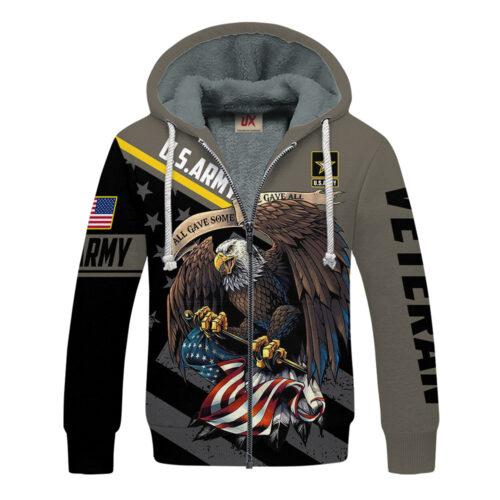 VETERAN UXVET16-AM Premium Heavy Fleece Zip Hoodie