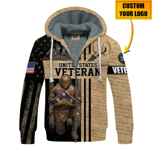 VETERAN UXVET02 Premium Heavy Fleece Zip Hoodie