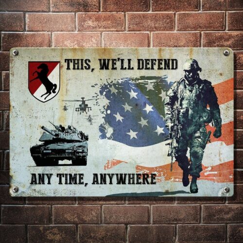 Us Army 11Th Armored Cavalry Regiment Metal Sign