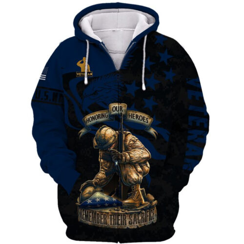 US NAVY NMH-02 Premium Microfleece Zip Hoodie