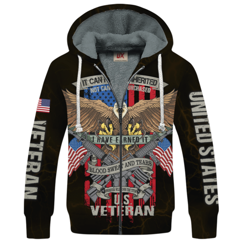 VETERAN HBL-VTR-30 Premium Heavy Fleece Zip Hoodie