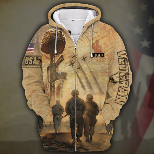 AIR FORCE HLT-1410-AF-02 Premium Microfleece Zip Hoodie