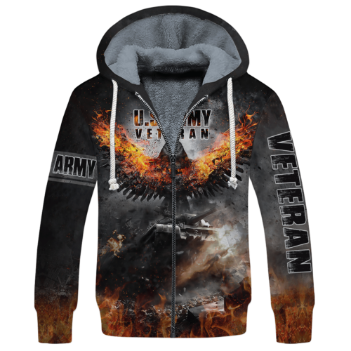 ARMY HLT-2810-AR-01 Premium Heavy Fleece Zip Hoodie