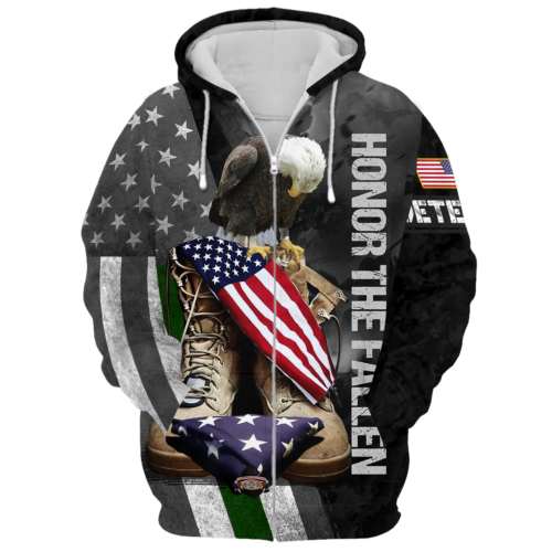 VETERAN NV-VETERAN-03 Premium Microfleece Zip Hoodie