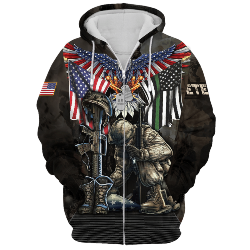 VETERAN NV-VETERAN-05 Premium Microfleece Zip Hoodie