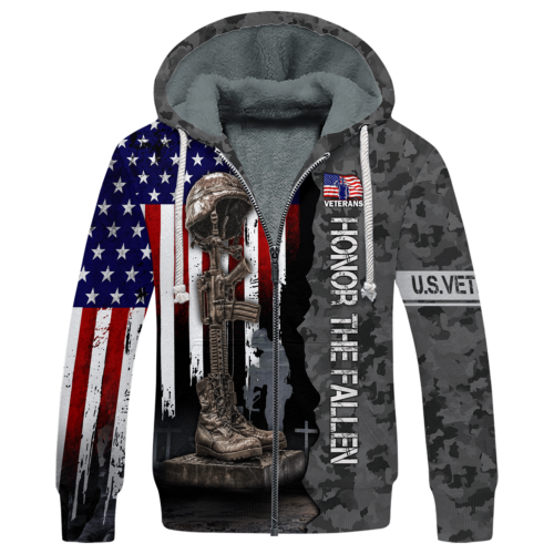 VETERAN NV-VETERAN-08 Premium Heavy Fleece Zip Hoodie