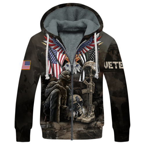 VETERAN NV-VETERAN-15 Premium Heavy Fleece Zip Hoodie