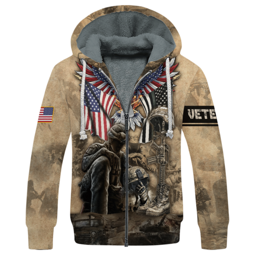 VETERAN NV-VETERAN-16 Premium Heavy Fleece Zip Hoodie