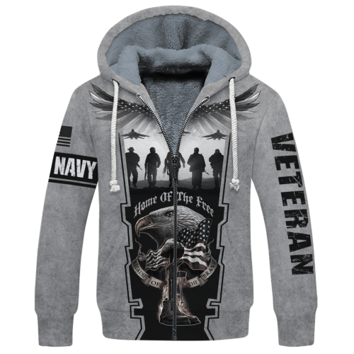 NAVY HLT-2510-NV-01 Premium Heavy Fleece Zip Hoodie