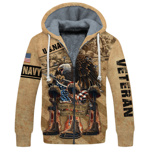 NAVY HLT-1510-NV-02 Premium Heavy Fleece Zip Hoodie