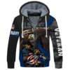 NAVY HLT-0712-NV-01 Premium Heavy Fleece Zip Hoodie