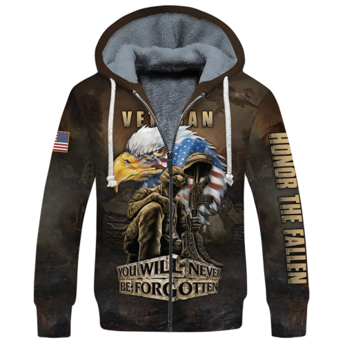 VETERAN HBL-VTR-10 Premium Heavy Fleece Zip Hoodie