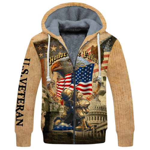 VETERAN HBL-VTR-15 Premium Heavy Fleece Zip Hoodie