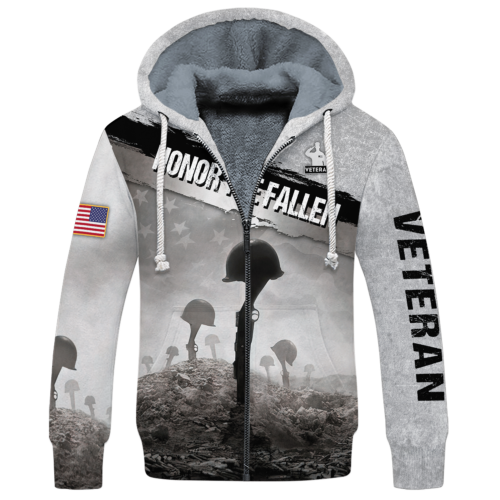 VETERAN HBL-VTR-18 Premium Heavy Fleece Zip Hoodie