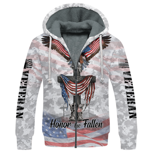 VETERAN DBA-VTR-10 Premium Heavy Fleece Zip Hoodie