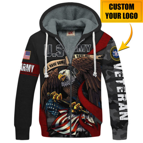 VETERAN HBLVTR44 Premium Heavy Fleece Zip Hoodie