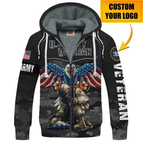 VETERAN HBLVTR45 Premium Heavy Fleece Zip Hoodie