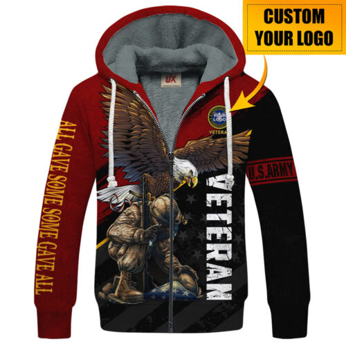 VETERAN HBLVTR46 Premium Heavy Fleece Zip Hoodie