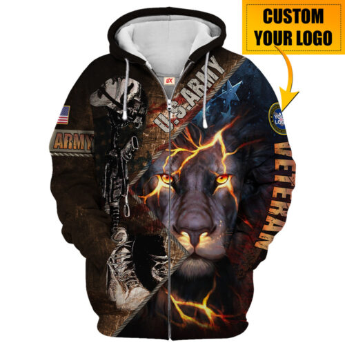 VETERAN HBLVTR49 Premium Microfleece Zip Hoodie