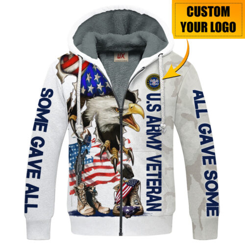 VETERAN HBLVTR56 Premium Heavy Fleece Zip Hoodie