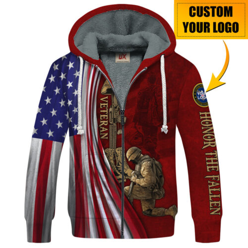 VETERAN HBLVTR60 Premium Heavy Fleece Zip Hoodie