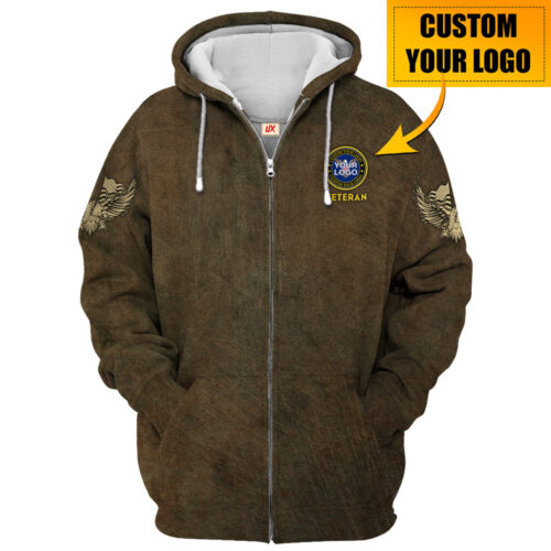 VETERAN HBLVTR64 Premium Microfleece Zip Hoodie