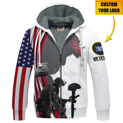 VETERAN UXVET05 Premium Heavy Fleece Zip Hoodie