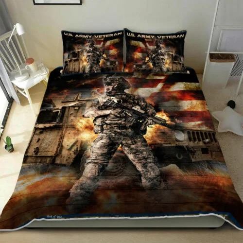 Proud U.S. Army Veteran Quilt Bedding Set