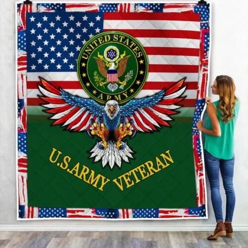 U.S. Army Veteran Quilt Blanket UXVET04QI