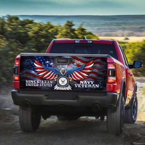 United States Navy Veteran. American Truck Tailgate Decal Sticker Wrap Car Accessories - TDC-CR-01