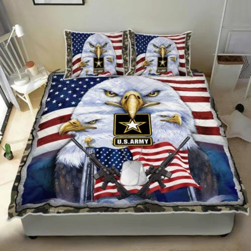 United States Army Veteran American US Quilt Bedding Set UXVET14BD