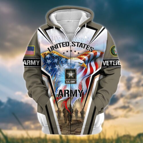 VETERAN UXVET33-AM Premium Microfleece Zip Hoodie