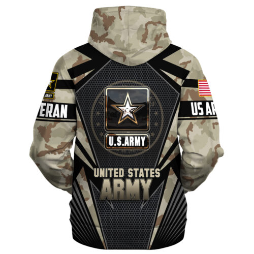 VETERAN UXVET27-AM Premium Heavy Fleece Zip Hoodie