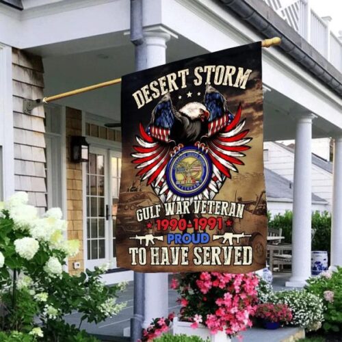 Desert Storm Gulf War 1990 1991 Proud Served Veteran Memorial US Veteran Flag