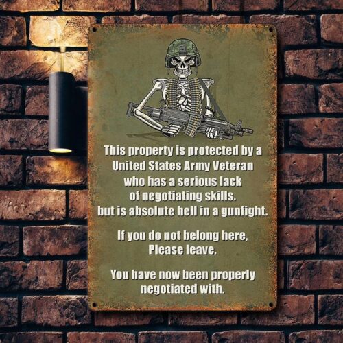 Us Army Veteran Metal Sign UXVET03MS