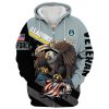 VETERAN UXVET83-AM Premium Microfleece Zip Hoodie